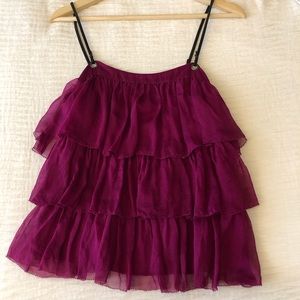 Catherine Malandrino flirty ruffle silk tank